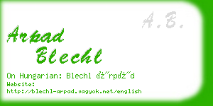 arpad blechl business card